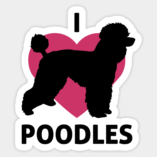 I Heart Poodles Dog Pooch Love product Sticker by nikkidawn74